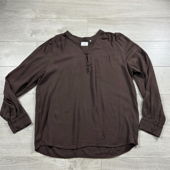 Aritzia Wilfred Ava Mocha Brown Blouse - Picture 2 of 7